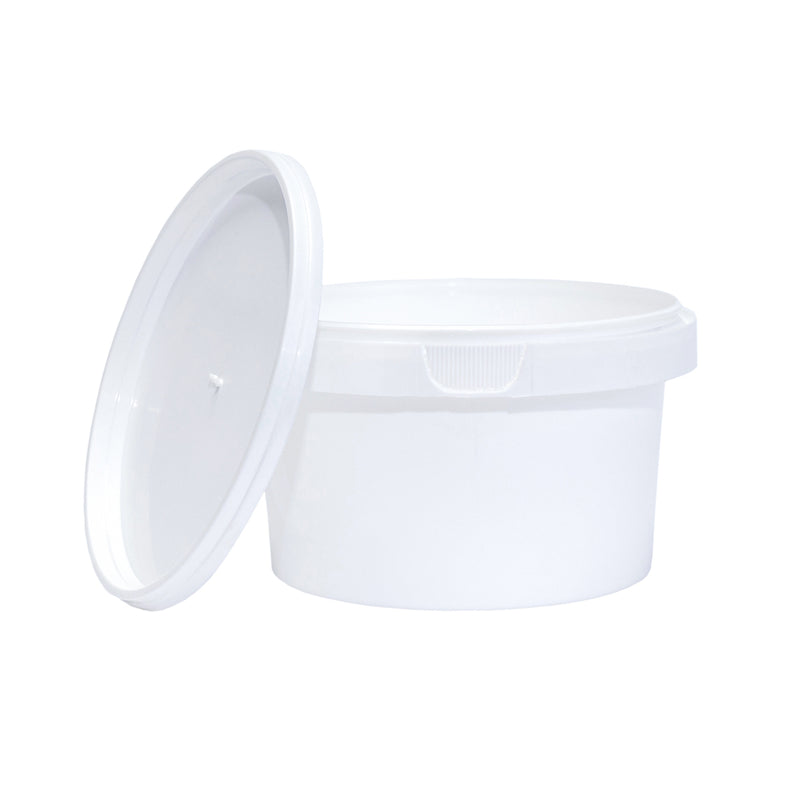 Tamper Proof Container Bottom INC Cover White - 1/2 Ltr