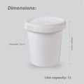 Tamper Proof Container Bttm inc Cover - White - 1 Ltr