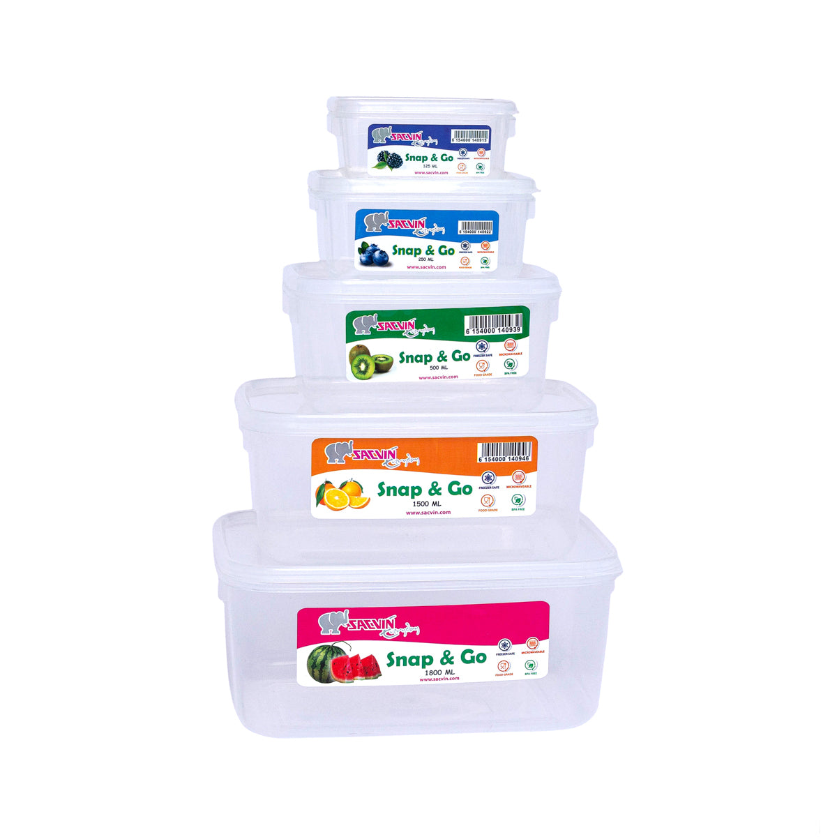 Sacvin Snap & Go 5 In 1 - Transparent