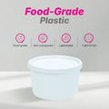 250 ml (moi moi) White Container with White Cover