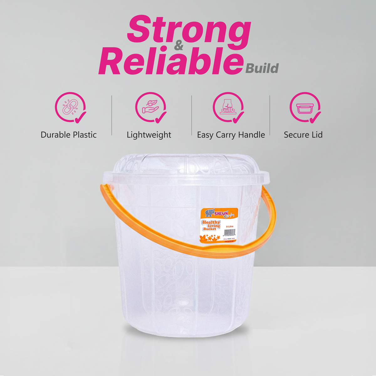 Milky Way 9 L Healthy Living Trans Bucket - 6 colour pack 12