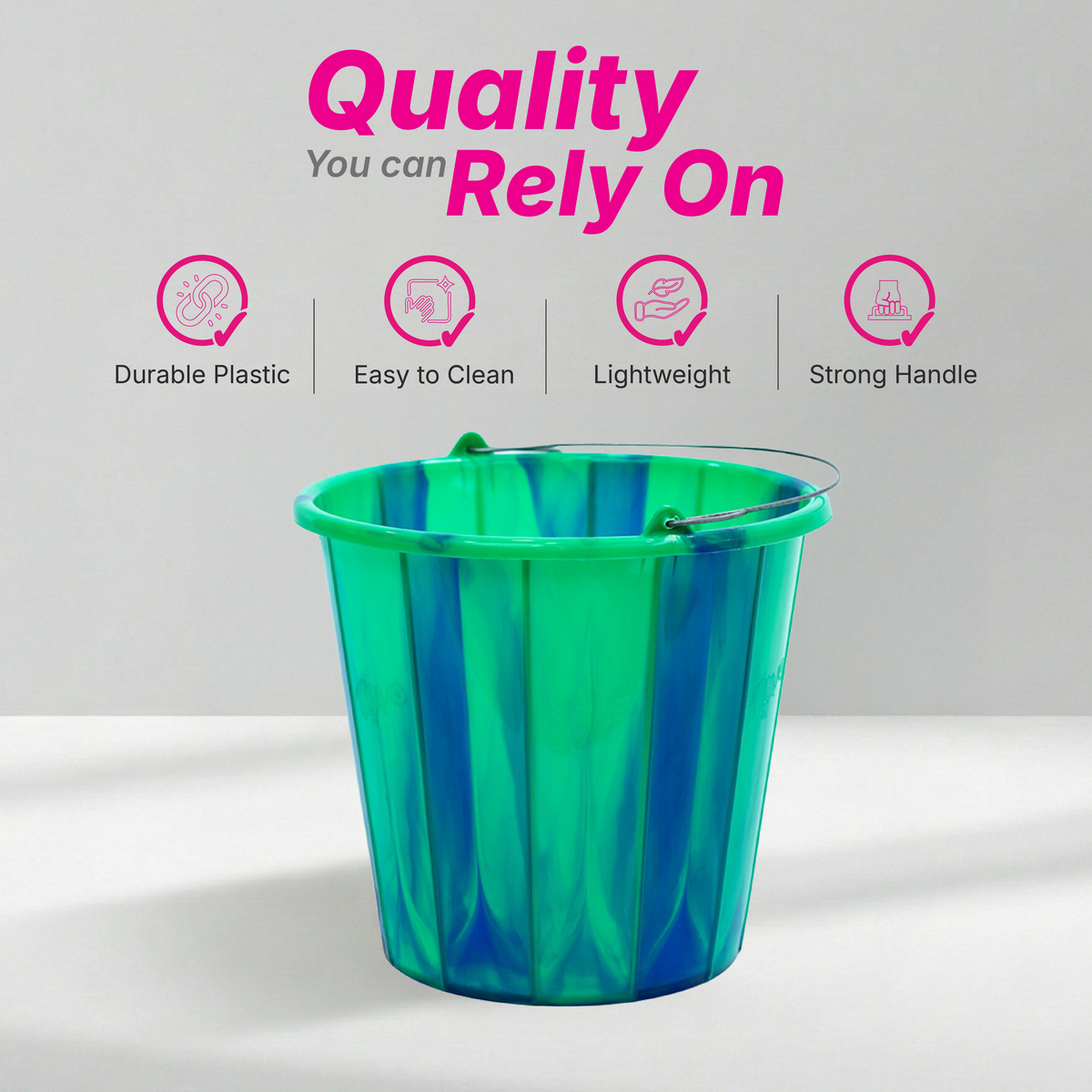 7 Ltr Open Bucket - Iron Handle