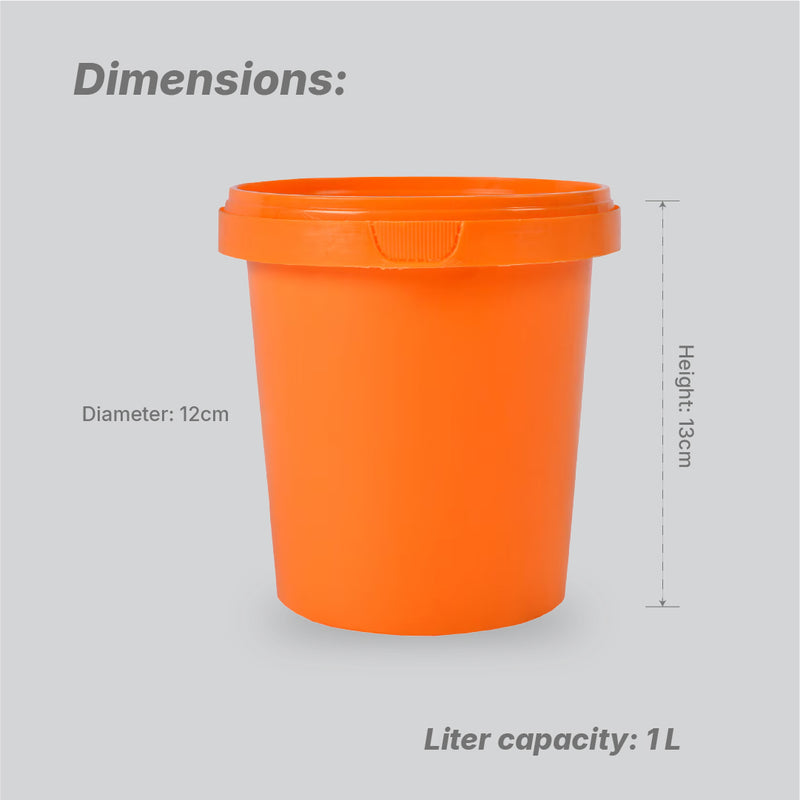 Tamper Proof Container Btm Inc Cover - Golden Yellow - 1 Ltr