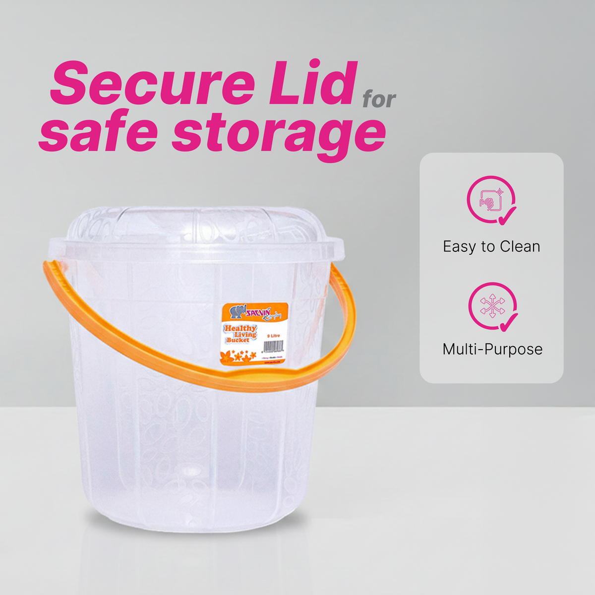 Milky Way 9 L Healthy Living Trans Bucket - 6 colour pack 12
