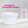 Tamper Proof Container Bottom INC Cover White - 1/2 Ltr