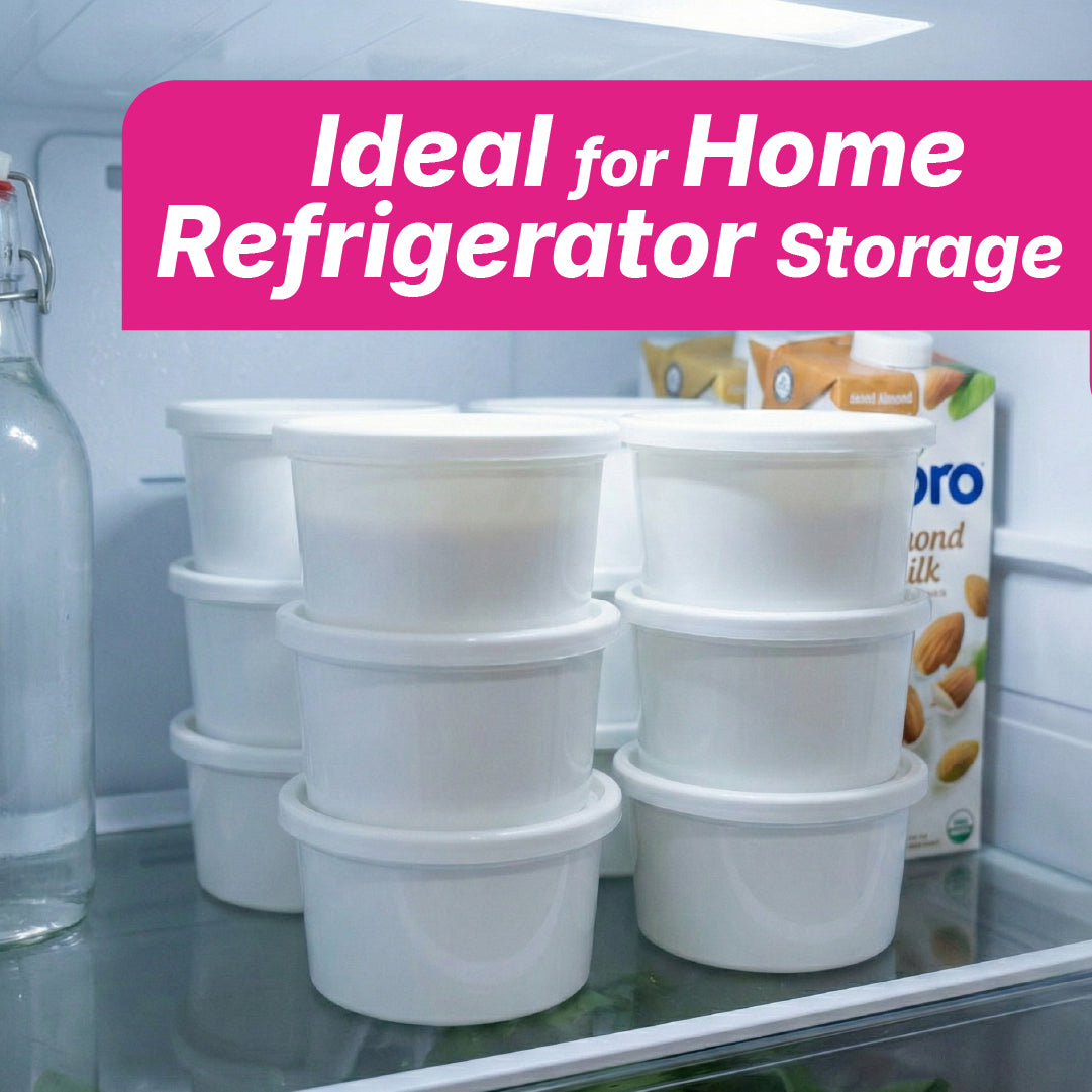 250 ml (moi moi) White Container with White Cover