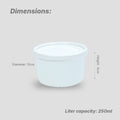 250 ml (moi moi) White Container with White Cover