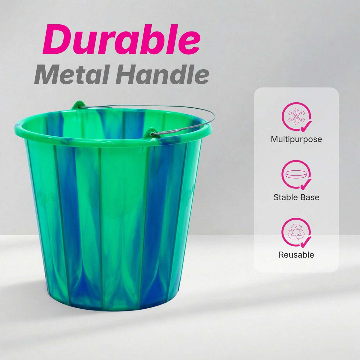 7 Ltr Open Bucket - Iron Handle