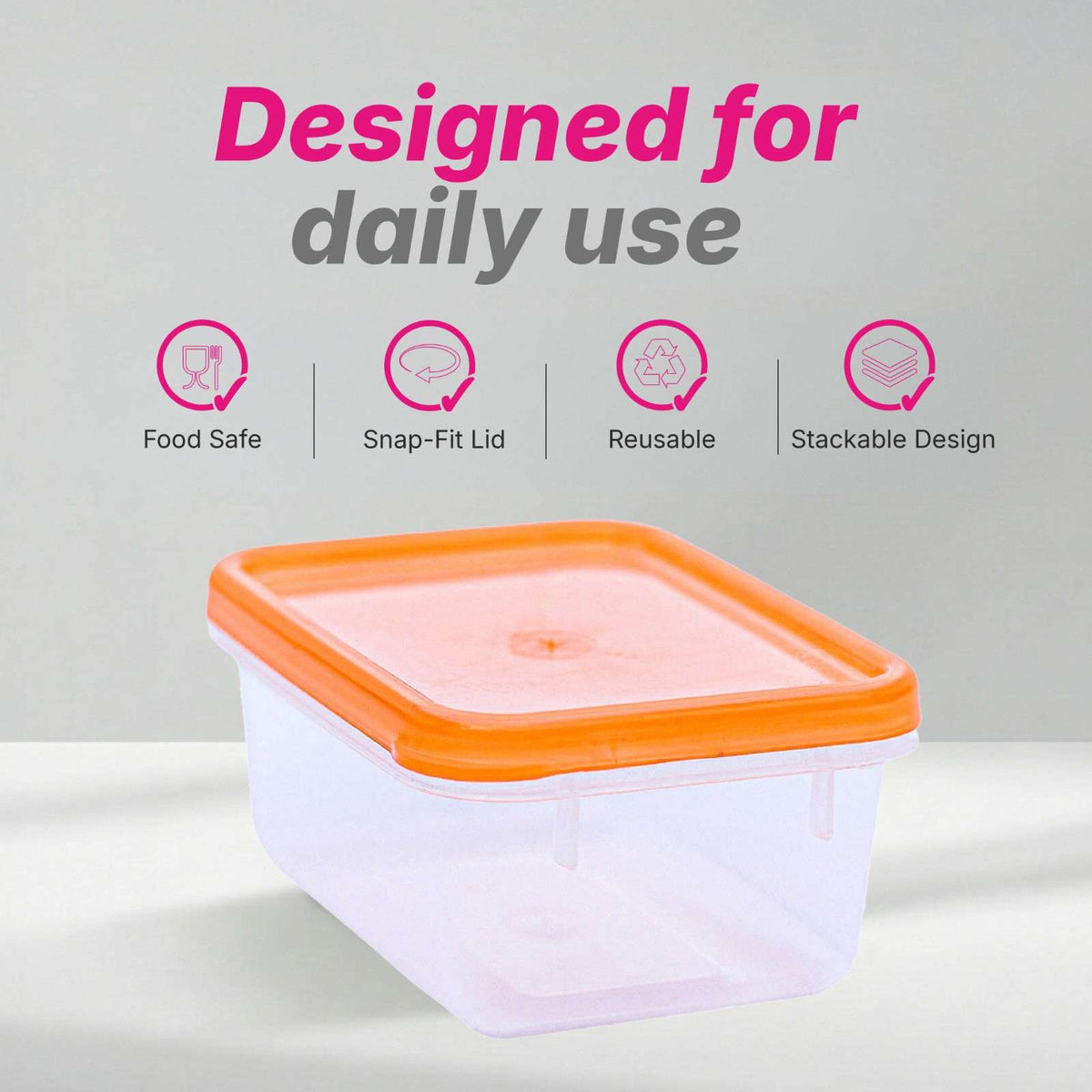 Sacvin 150 ml Rectangle Container Bottom Including Colour Cover