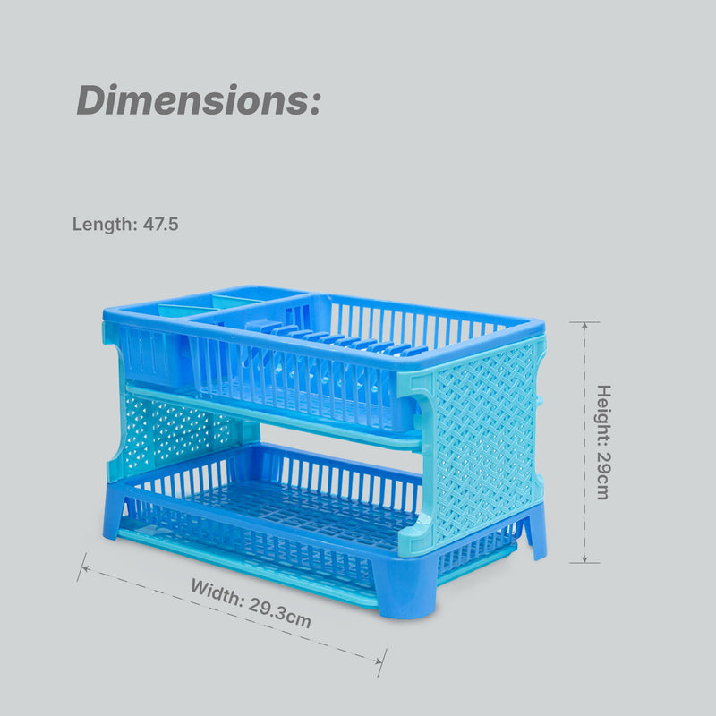 Double Decker Dish Rack - Solid Colour - 2 Layers