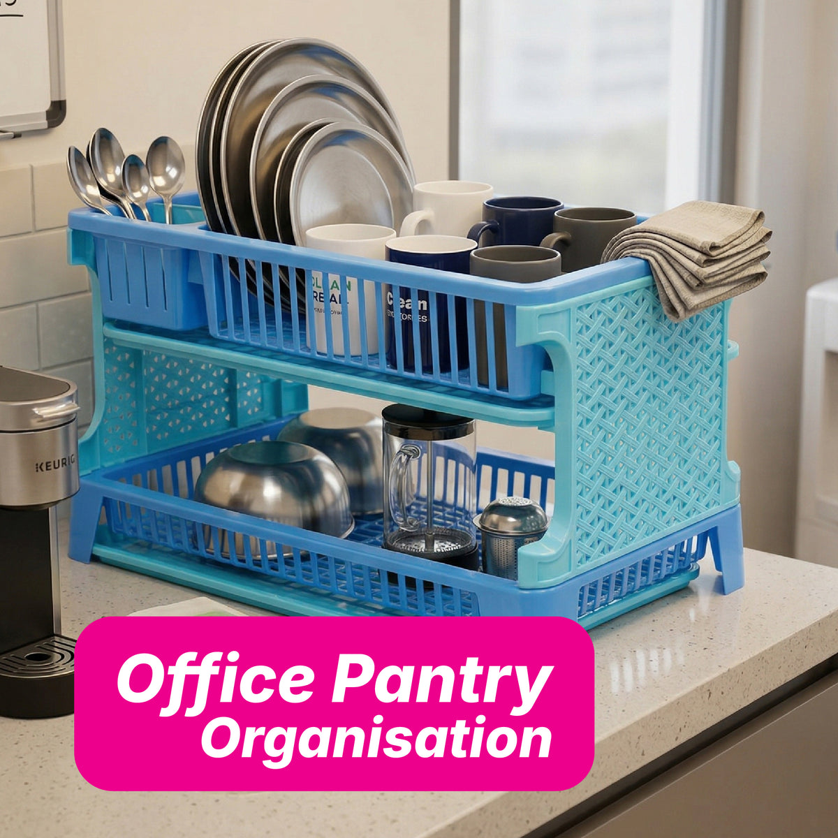 Double Decker Dish Rack - Solid Colour - 2 Layers
