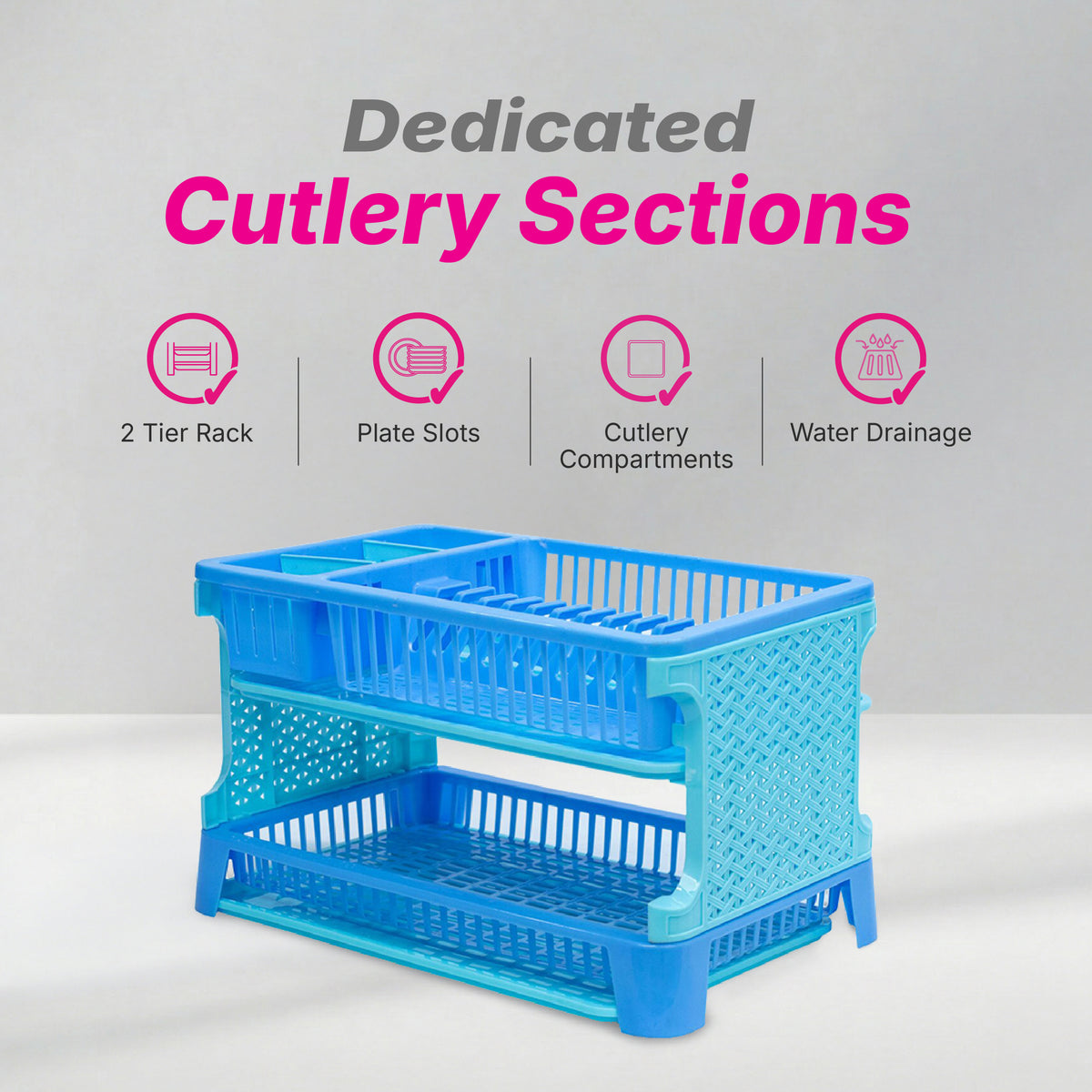 Double Decker Dish Rack - Solid Colour - 2 Layers