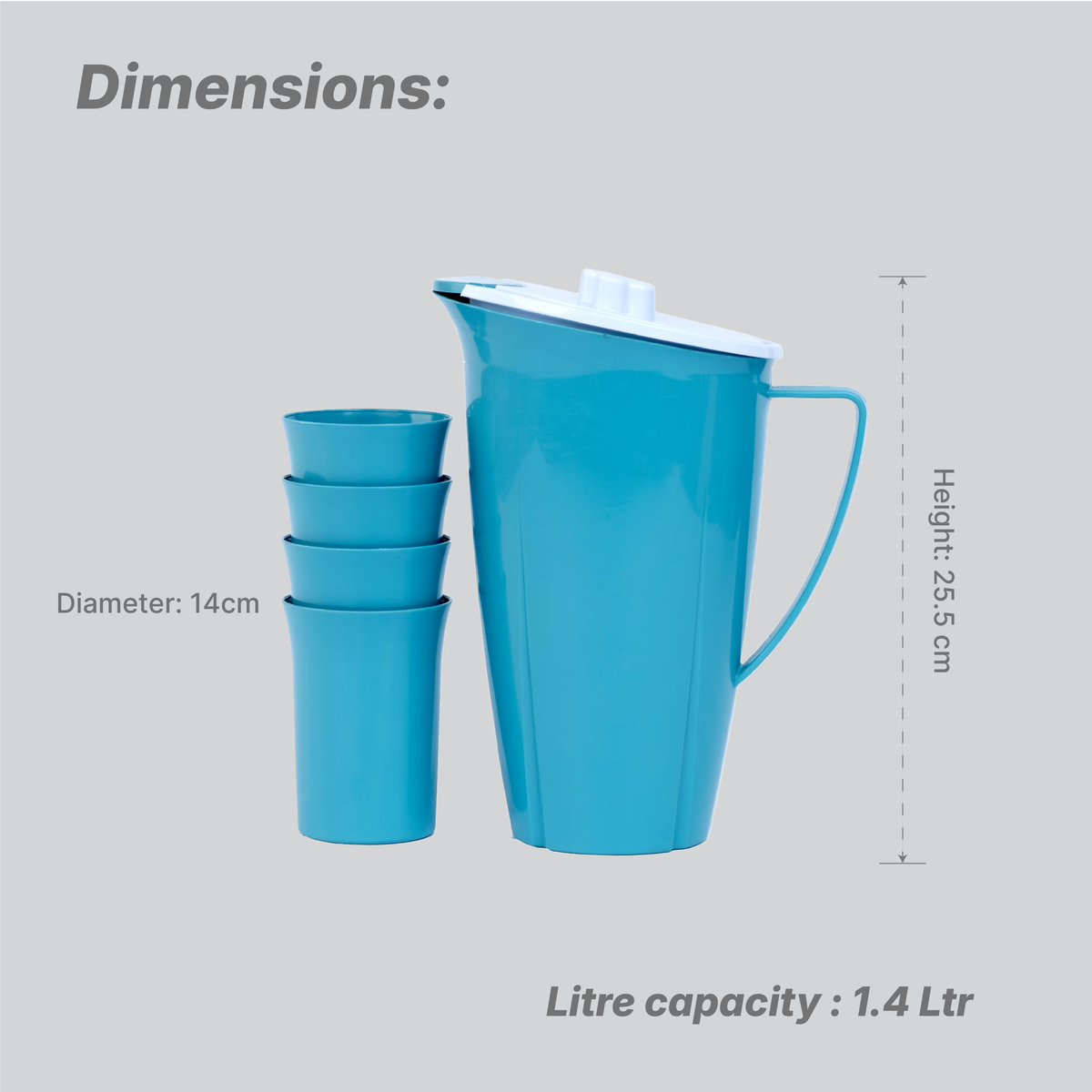 Flamingo Jug - Solid Colour - 1.4 Ltr