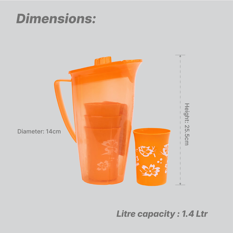 Flamingo Jug - Clear - 1.4 Ltr
