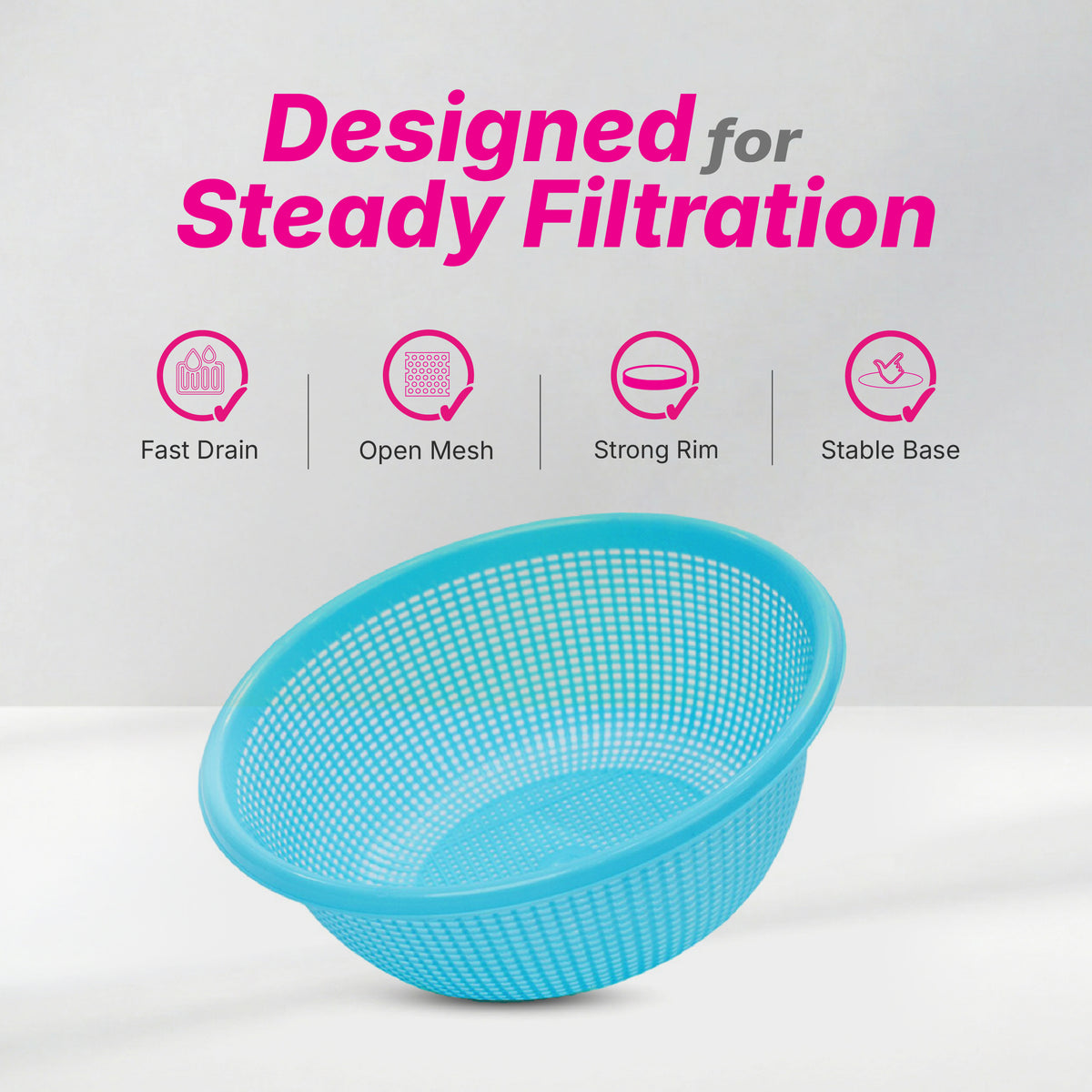 8" Round Colander - 6 colours pack of 12
