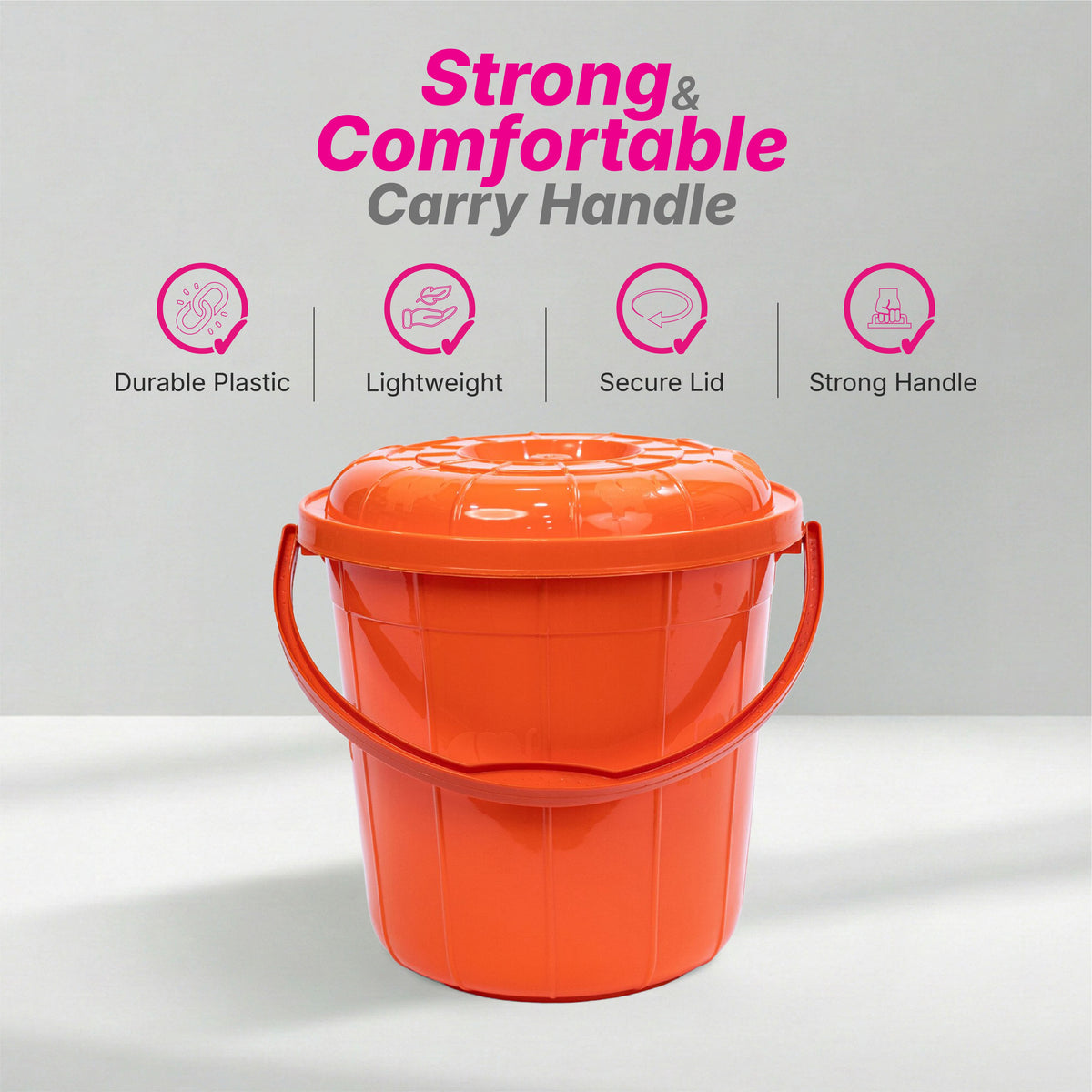 Healthy Living Bucket (Elephant) - 13 Ltr - 6 Colours Pack of 12