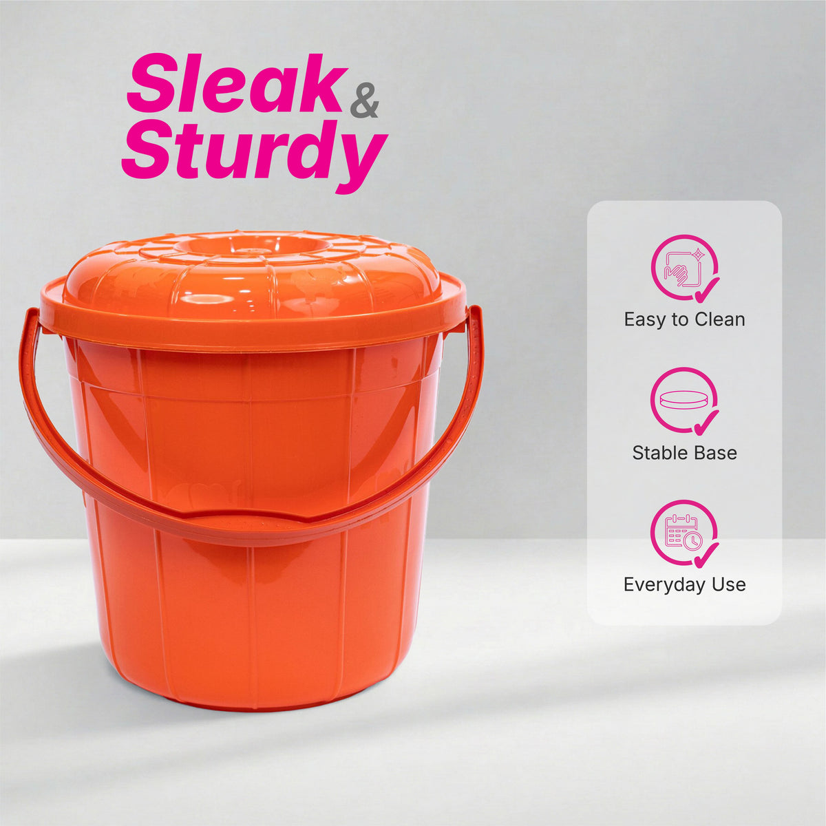 Healthy Living Bucket (Elephant) - 13 Ltr - 6 Colours Pack of 12