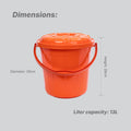 Healthy Living Bucket (Elephant) - 13 Ltr - 6 Colours Pack of 12
