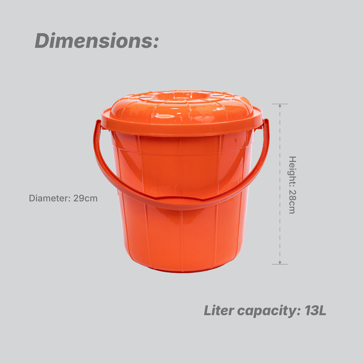 Healthy Living Bucket (Elephant) - 13 Ltr - 6 Colours Pack of 12