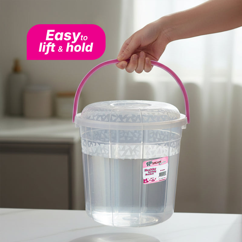 Healthy Living Trans Bucket(triangles) - 9 Ltr - 6 colour pack 12