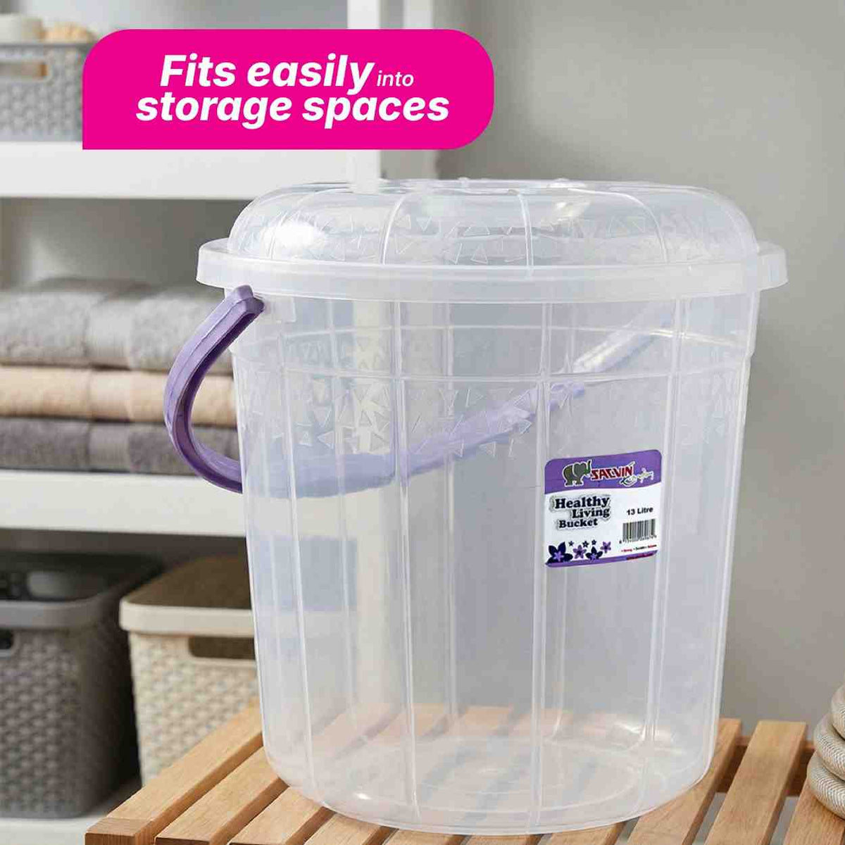 Healthy Living Trans Bucket(triangles) - 13 Ltr - 6 colour pack 12