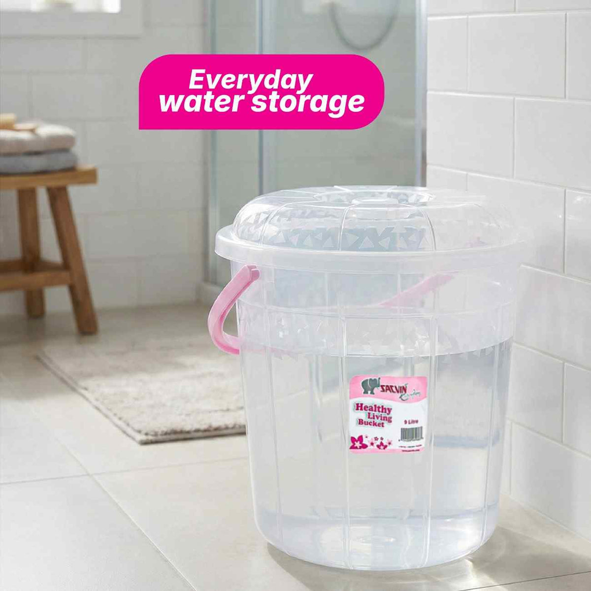 Healthy Living Trans Bucket(triangles) - 9 Ltr - 6 colour pack 12