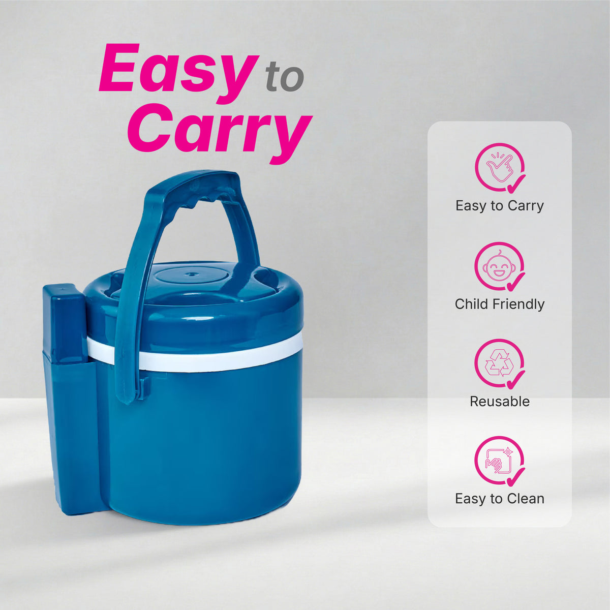 Lunch Time with Cutlery - Solid Colour - 720 ml