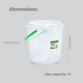 Healthy Living Trans Bucket(triangles) - 1 Ltr - 6 colour pack 72