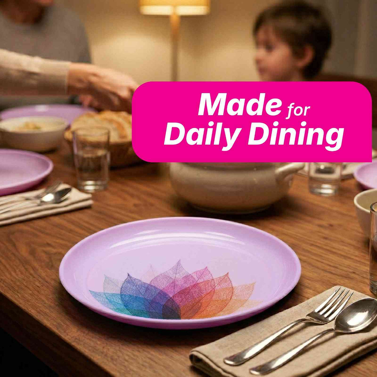 Premium Dining Set Dinner Plate - Colour - Pack of 6