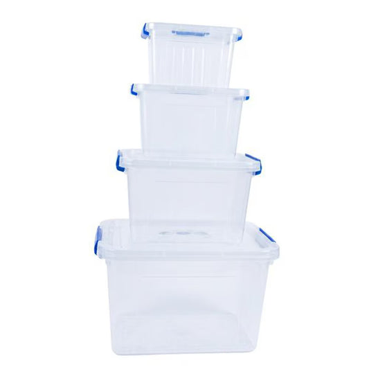 Prime Lock Storage Box 4 Piece set (1.5 Ltr, 2.5 Ltr, 4.5 Ltr, 10 Ltr)