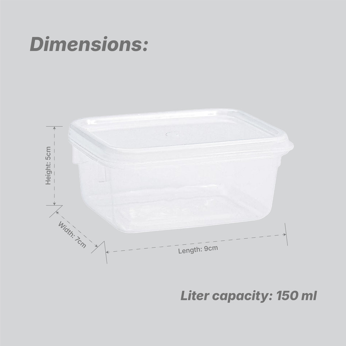 Sacvin 150 ml Rectangle Container