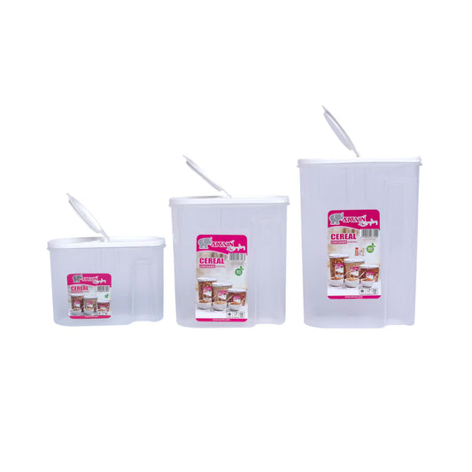Cereal Container Snap Lock 3 Piece set (2 Ltr, 3 Ltr, 4 Ltr)