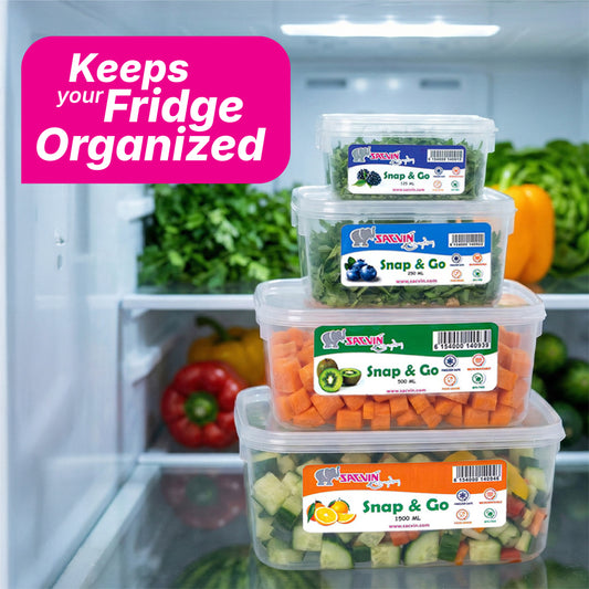 Snap & Go Container 5 Piece set (125 ml, 250 ml, 500 ml, 1.5 Ltr, 1.8 Ltr)