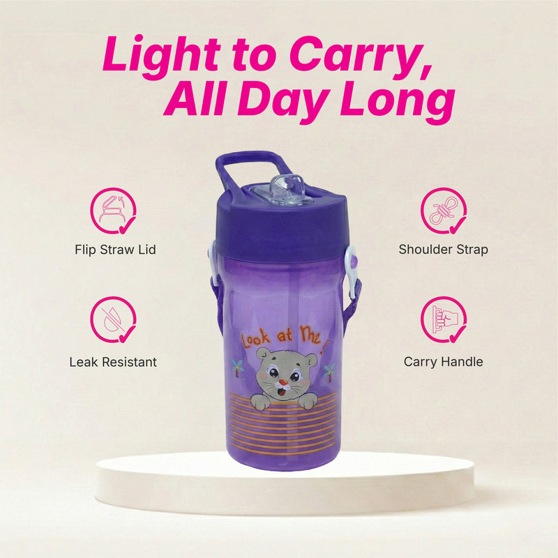 School Water Bottle - Clear Mixed - 400 ml