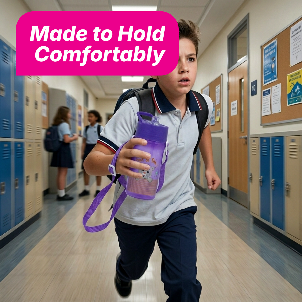 School Water Bottle - Clear Mixed - 400 ml