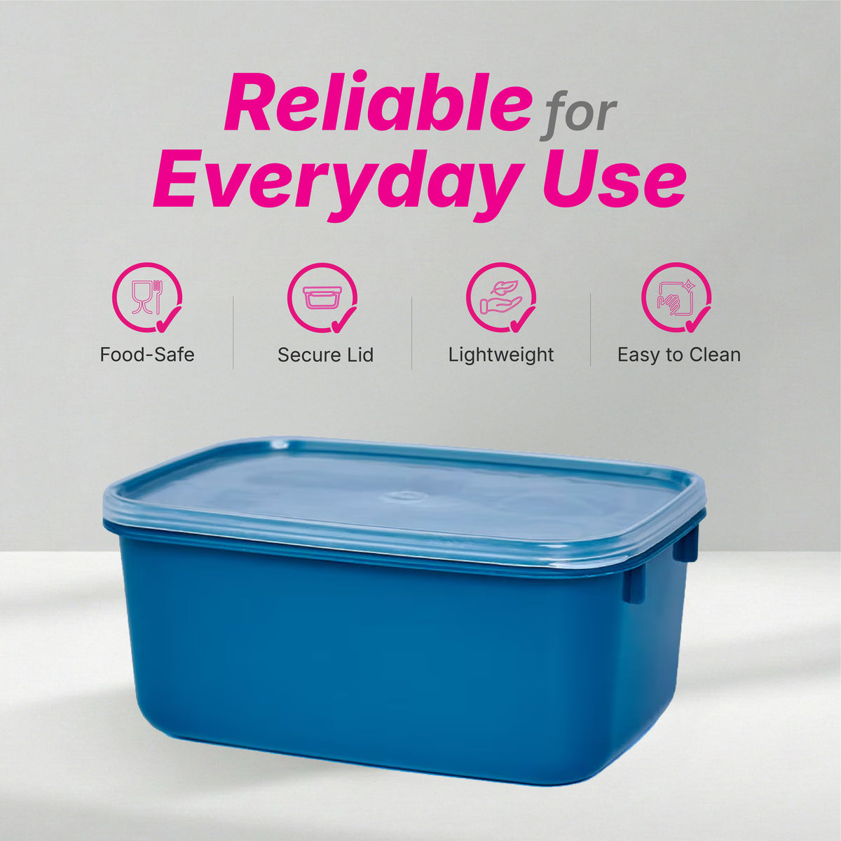 Snack Lunch Box - Solid Colour - 1.2 Ltr