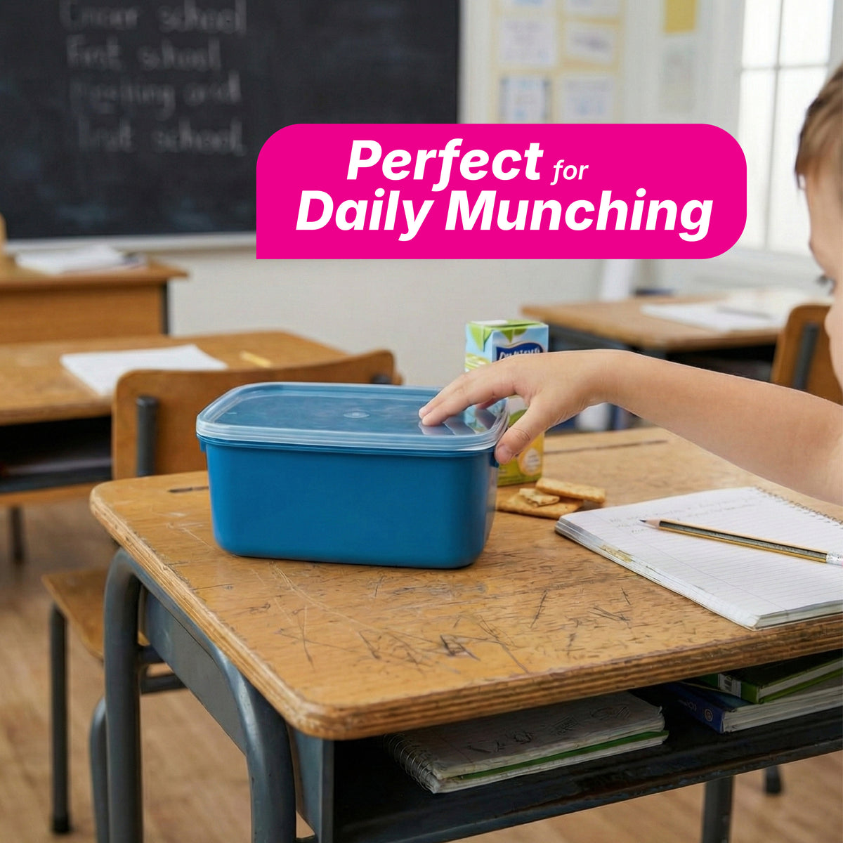 Snack Lunch Box - Solid Colour - 1.2 Ltr