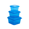 Square Container - Clear Tint - 3 Piece Mixed Size