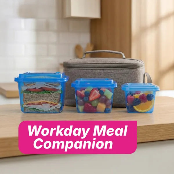Square Container - Clear Tint - 3 Piece Mixed Size
