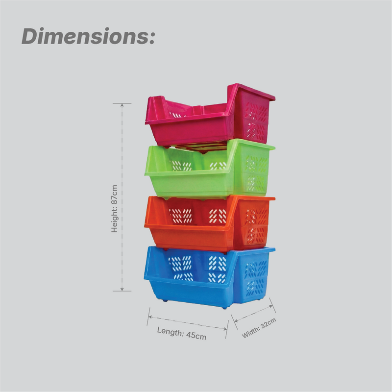 Storage Rack - Solid Colour - 4 Layers