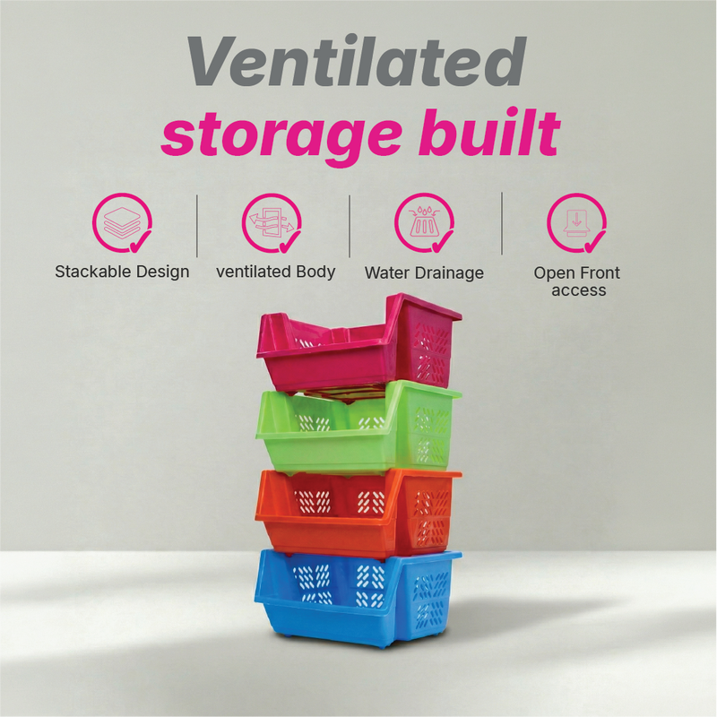 Storage Rack - Solid Colour - 4 Layers