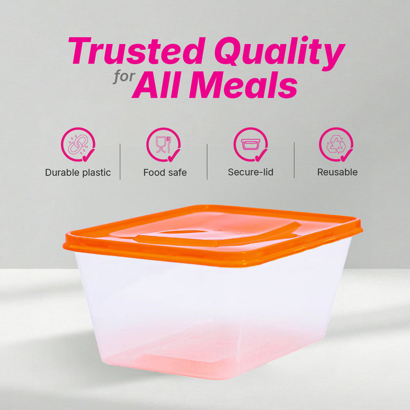 Take away Container 1000 ml - Trans Bottom & Coloured Cover (100 pack)