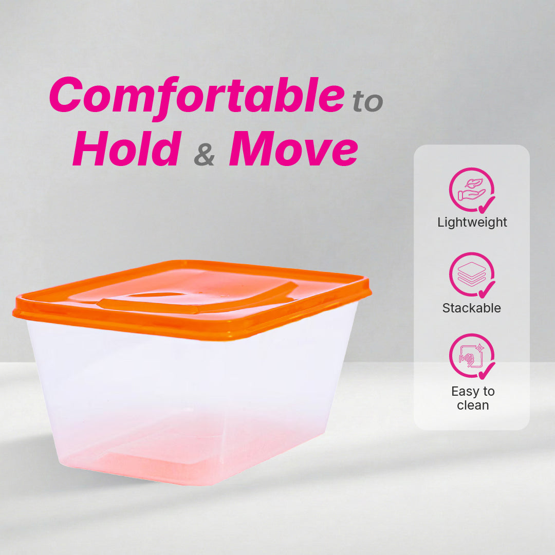 Take away Container 1000 ml - Trans Bottom & Coloured Cover (100 pack)