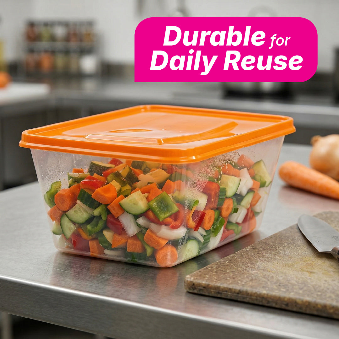 Take away Container 1000 ml - Trans Bottom & Coloured Cover (100 pack)