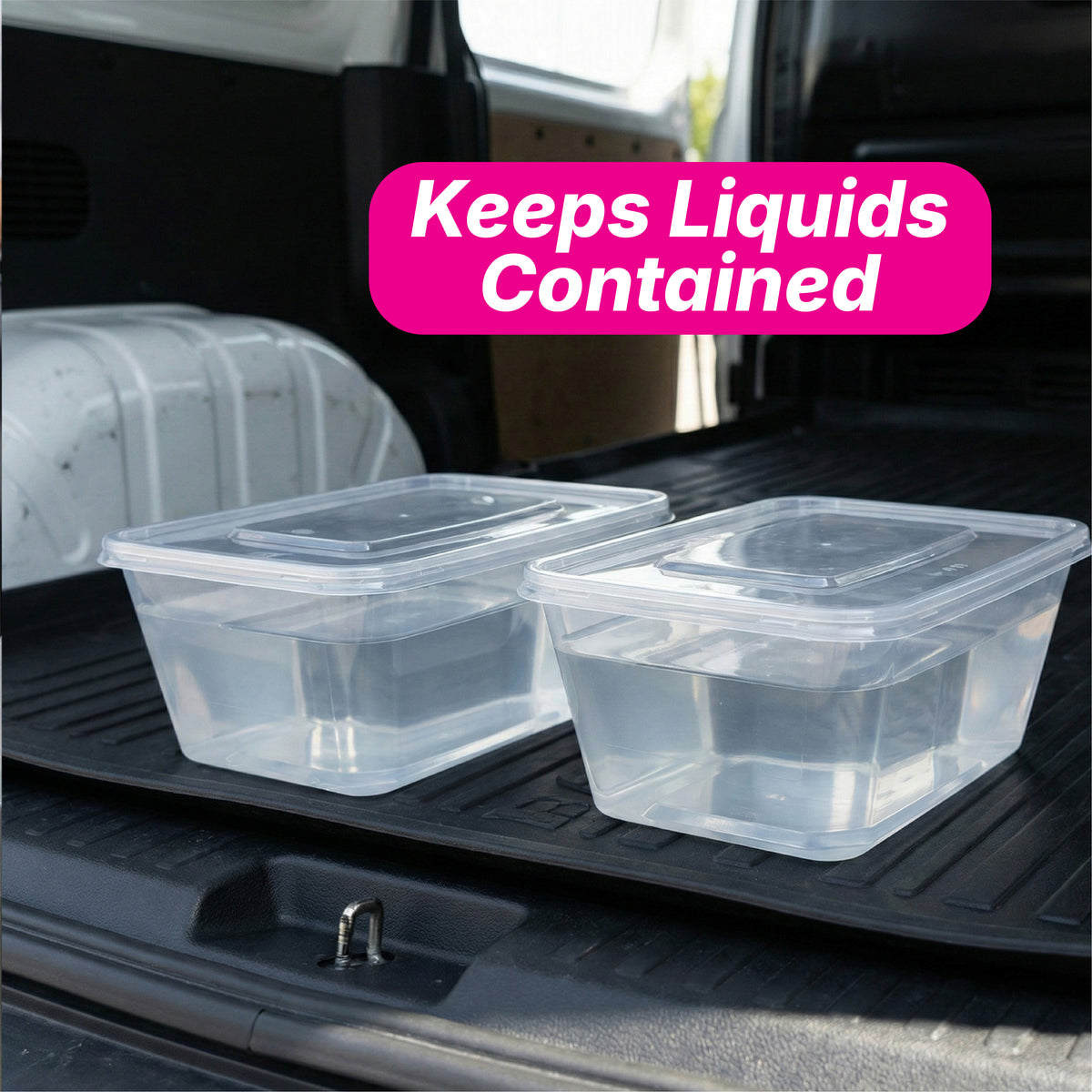 Take away Container 1000 ml - Trans Bottom & Cover (100 pack)