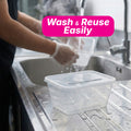 Take away Container 1000 ml - Trans Bottom & Cover (100 pack)