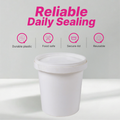 Tamper Proof Container Bttm inc Cover - White - 1 Ltr