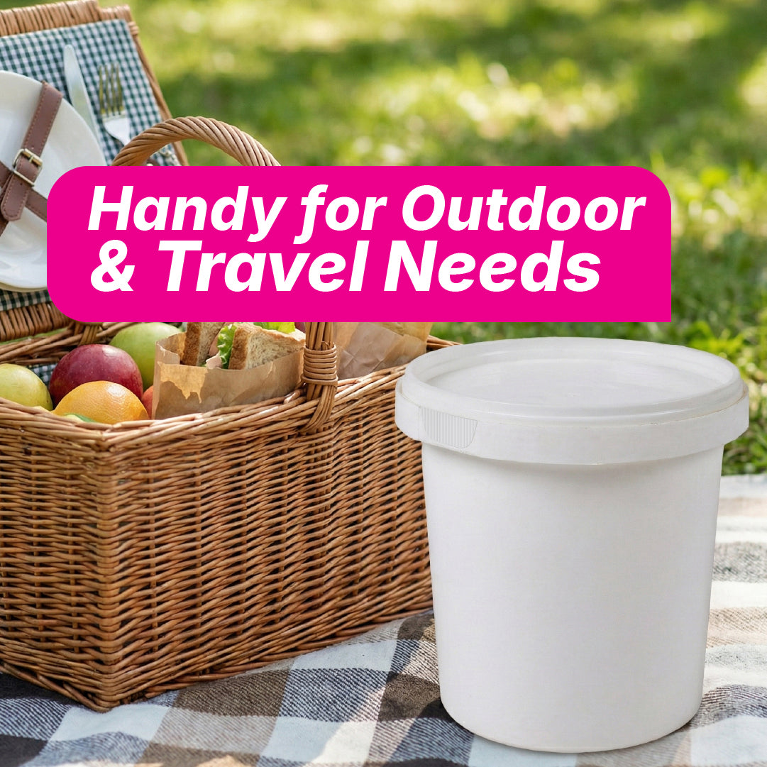 Tamper Proof Container Bttm inc Cover - White - 1 Ltr