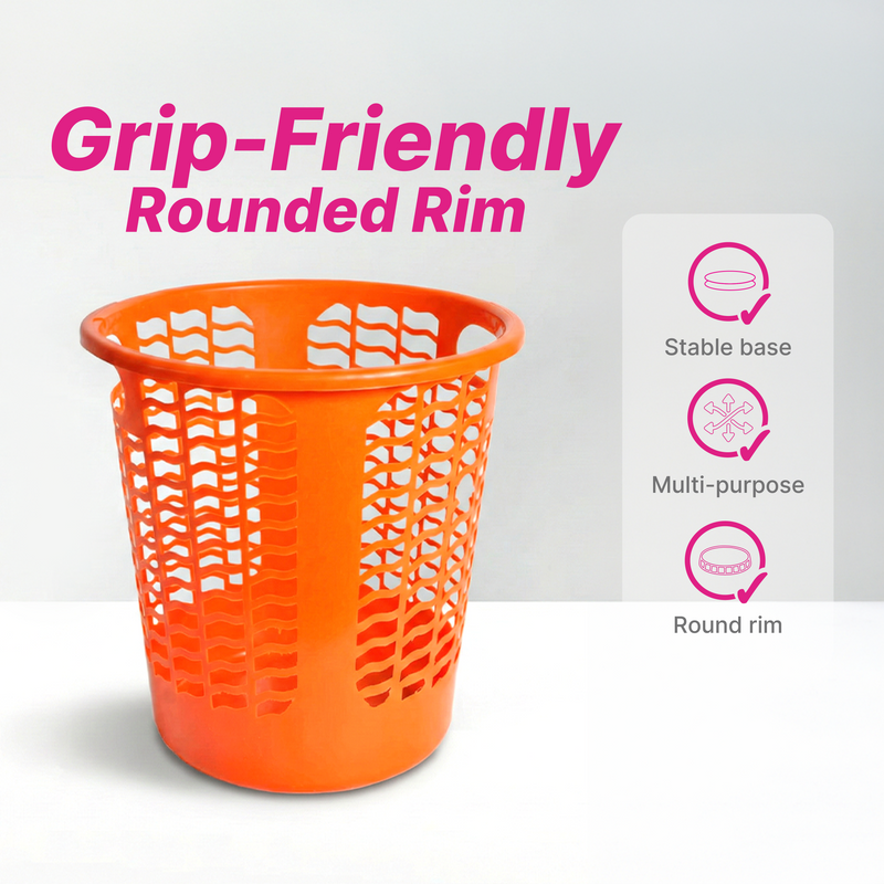 Waste Paper Basket - Round - Solid Colour - 13 Ltr