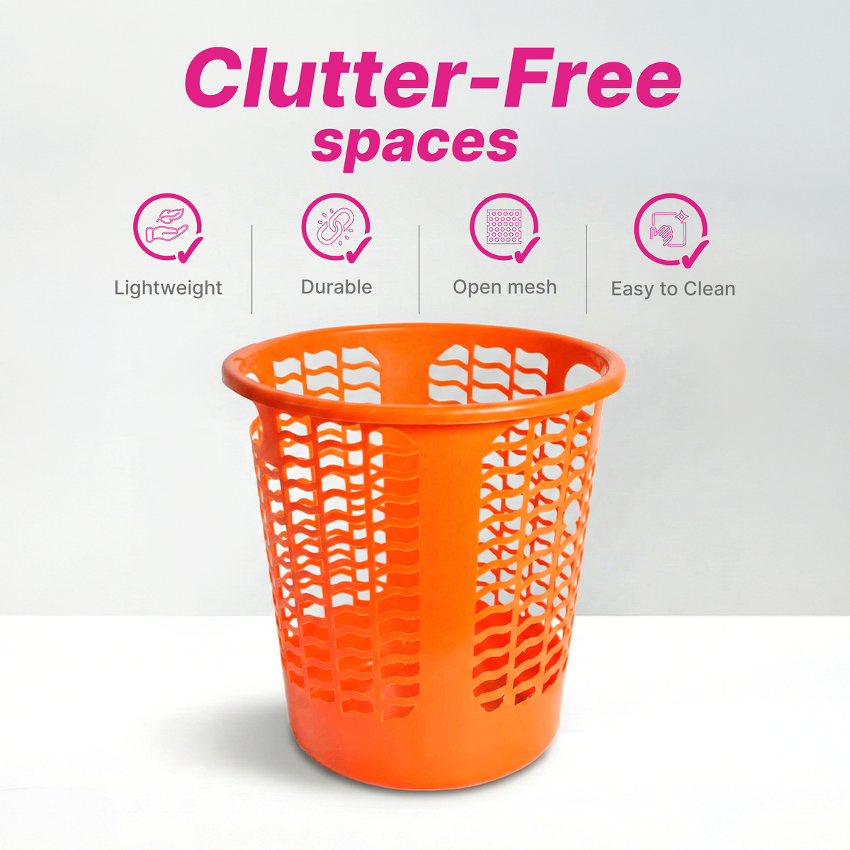 Waste Paper Basket - Round - Solid Colour - 13 Ltr